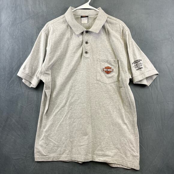 Vintage Harley-Davidson of Fresno Polo Shirt Embroidered Patch Golf Grown Man - Picture 1 of 8